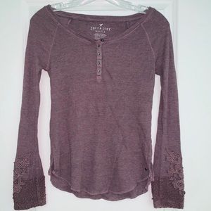Purple Long Sleeve Lace AE Shirt